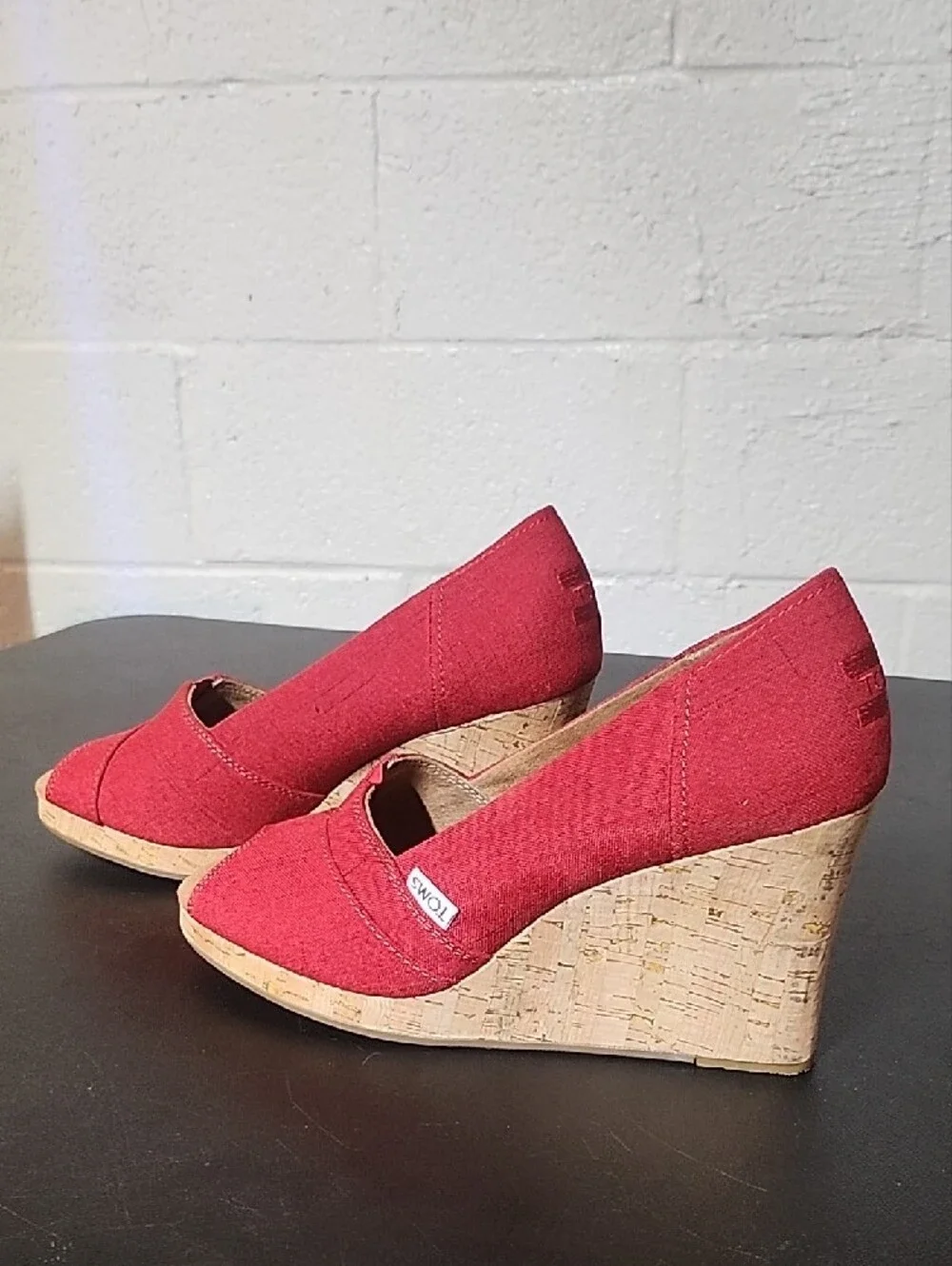 TOMS Womens Classic Wedge Red